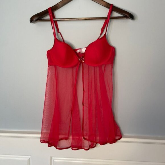 Victoria's Secret Vintage Y2k Sheer Underwire Cami Babydoll Tank 34 B - Picture 2 of 7